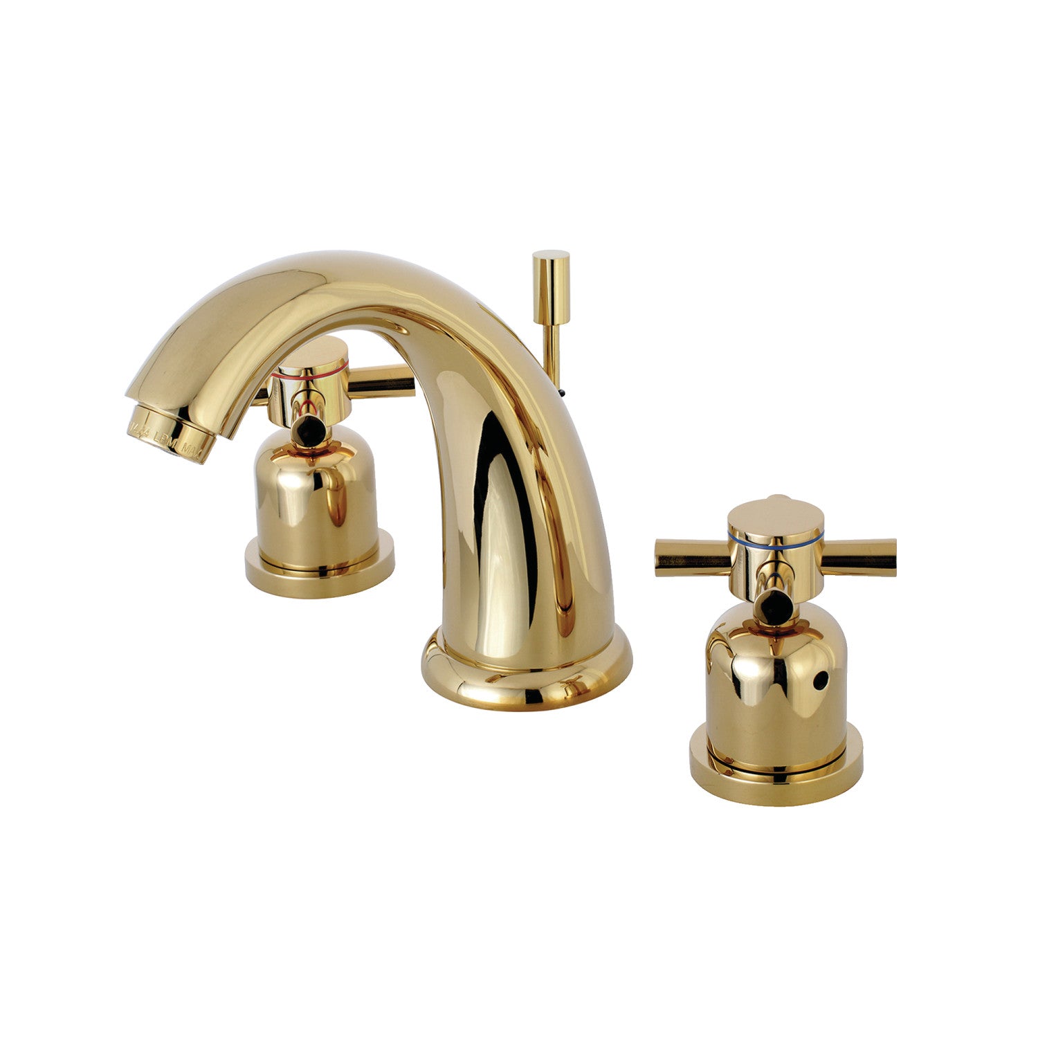 Kingston Tulare KB8982DX - Concord Two-Handle 3-Hole Deck Mount Widespread Bathroom Faucet with Pop-Up Drain, Polished Brass — image 1